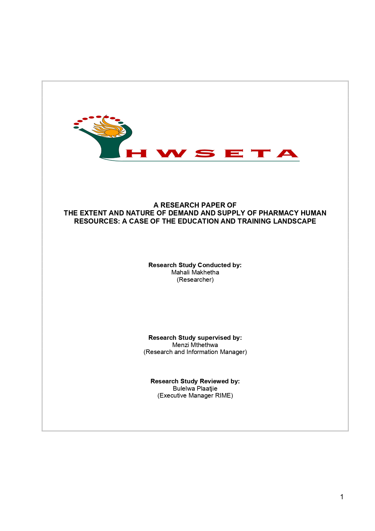 The-Extent-and-Nature-of-Demand-and-Supply-of-Pharmacy-Human-Resources-Research-Paper-1